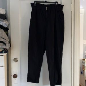 Black H&M paper bag pants